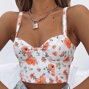 Whitefox Boutique Peach Floral Bustier